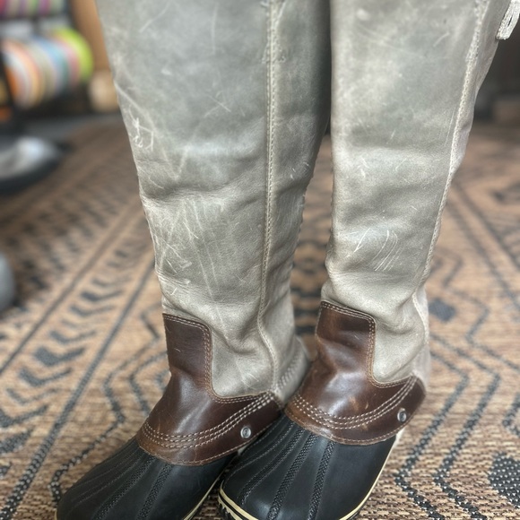 Sorel Women's Slimpack Tall Gray and Brown Winter Boots - Picture 6 of 13
